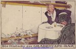 hand-drawn dranft handgemalter Entwurf ca 1910 &#8220;Die Mistecke der Grabencafe Bar&#8221;