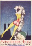 sig Gulbransson 1936 &#8222;Münchner Herz und Schwabinger Luft&#8220; folding card Klappkarte