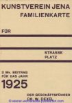 Dr. W. Dexel Mitgliedskarte Kunstverein Jena 1925 annual membership card