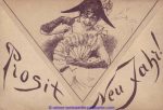Litho Neujahr Klappkarte ca 1885 new year greetings folding card