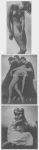 Rudolf Koppitz, um 1930, 3 Fotos Vintages Gelatinesilber, &#8222;Aktstudie&#8220; (Bild Nr. 33) 6,5 x 13,7 cm (10 x 15,3 cm), &#8222;Bewegungsstudie&#8220; (Bild Nr. 1) 9,5 x 13,1 cm (10 x 15,3 cm), &#8222;Mutter&#8220; (Bild Nr. 2) 9,6 x 11,6 cm (10 x 15,3 cm) mit Bleistift betitelt, mit Fotografen-Prägestempel, mit Postkartenaufdruck