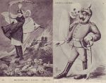 Lot mit 2 Ansichtskarten Politik mit Tod sw um 1915