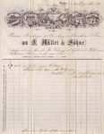 Rechnungsbogen 1871 Gaiss Fa. Müller an Rhomberg/ Herrburger Dornbirn