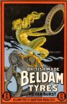 Litho British made Beldam Tyres Neverburst sig Hohenstein Autoreifen  um 1920