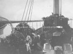 Privat, Sarajewo 1914, Gelatinesilber 11 x 8 cm (14 x 8,8 cm) Särge des Thronfolgers und seiner Gemahlin an Bord der &#8222;Dalmat&#8220;