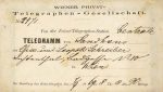 Umschlag der Wiener Privat Telegraphengesellschaft vom 7.9.1869