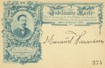 PP1 Jubiläums-Karte Emanuel Herrmann mit original Unterschrift 1894 leicht verschnitten