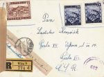 Wien in die CSFR am 15.12.1947 Vermerk &#8222;Postgebühr bar bezahlt&#8220;