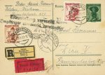 Reko Express Karte Velden &#8222;Eilzustellung versucht&#8230;&#8220; 1953