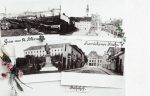 Fotokarte St. Pölten mit Bahnhof um 1900