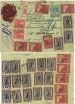 Postbegleitadresse von Petrowitz nach Wien 1914 (24 Kronen + 24 Heller) Marken kleine Mängel