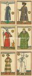 Lot mit 6 Lithokarten sig. Bilibin Kostüme aus der Oper &#8220;Boris Joudounow&#8221; um 1908