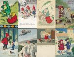 Sammlung mit mehr als 400 Künstlerkarten u.a. viele Kinder und Glückwunschkarten sig Pauli Ebner Fritz Baumgarten Mela Koehler u.a. 1900/1940