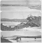 A. Bogdanowicz, Czernowitz 1868 Albumin 6 x 9 cm Einsturz der Eisenbahnbrücke handschriftlich betitelt verso Fotografenklebezettel (minimal fleckig)