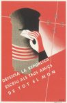 Komplettes Set mit 10 AK spanische Propaganda um 1936/39 mit original Umschlag Serie B