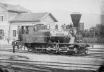 Joh. Brandner, Bahnhof Leoben, Lokomotive Fohnsdorf um 1890 Foto 14,3 x 20,5 cm auf Untersatzkarton