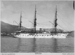 Wilhelm Helfer, Abbazia 1894 Kabinettfoto deutsches Kriegsschiff &#8222;Moltke&#8220; Karton leicht bestossen