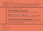 Werbekarte Verlag Hoffmann Stuttgart &#8211; Erich Dieckmann &#8211; um 1930