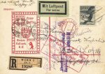 Flugpost Wien nach Berlin &#8211; mit Vermerken &#8211; 1927