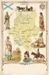 Set mit 9 Litho AK Landkarten Europa &#8211; um 1900