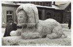 Fotokarte &#8211; Bregenz Schnee-Sphinx am Bahnhofplatz &#8211; 1931