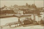 Gmunden Traunbrücke während der Wasserkatastrophe &#8211; Foto auf Karton 9,5 x 14,2 cm &#8211; 1899