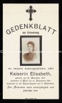 Kaiserin Elisabeth &#8211; Sissi &#8211; Gedenkblatt mit Foto &#8211; 1898
