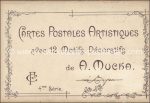 Set 12 Litho AK Alphonse Mucha komplettes Set mit Umschlag Serie #4 Monate &#8211; um 1900 &#8211; color
