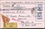 Reko Nachnahmekarte Ried/Innkreis &#8211; 1928