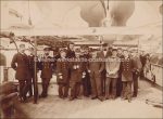 kuk Schiff SMS Kaiser Franz Joseph I Ostasien Fahrt um 1900 &#8211; 8 Fotos + 1 Gravure &#8211; teils fleckig Untersatzkarton beschädigt