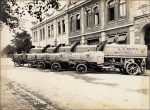 Spritzwagen Strassenreinigung um 1915 &#8211; Foto E. F. Teich Wien &#8211; 23&#215;17 cm &#8211; RS Montagespuren