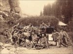 Arlbergtunnel Ingenieure um 1880 &#8211; Foto Alois Beer &#8211; 27&#215;20 cm &#8211; Untersatzkarton fleckig Nadellöcher