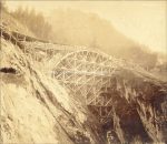 Arlbergtunnel Bau Walditobel Viadukt um 1880 &#8211; Foto auf Karton beschnitten &#8211; 31&#215;27 cm