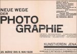 Klappkarte &#8211; Ausstellung Kunstverein Jena &#8211; Photographie &#8211; 1928