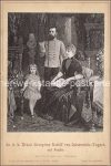 Kronprinz Rudolf mit Frau und Tochter &#8211; Kabinettfoto Lichtdruck nach Gemälde &#8211; um 1885
