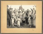 King George und Queen Elisabeth mit Indiandern in Calgary 1939 &#8211; Foto signiert F. Gully Calgary &#8211; 20x25cm