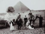 Kollodiumabzug Ägypten Touristen Pyramide &#8211; 21&#215;27 cm &#8211; um 1900
