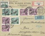 Rekobrief &#8211; Prag mit Luftpost nach Wien &#8211; 1929