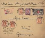 Wertbrief &#8211; Danzig nach Wien &#8211; 1923 &#8211; eine Marke Zahnfehler