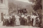 Fotokarte &#8211; Postfahrt Baden Alland &#8211; um 1910