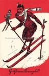 Krampus beim Skifahren &#8211; 1928