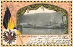 Prägelitho &#8211; Bregenz am Bodensee &#8211; Dampfschiff &#8211; 1902