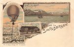 Litho Spitsbergen Norwegen Ballon &#8211; um 1898