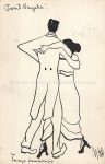 AK Handgemalt Paar Tanz Prosit Neujahr Wien 1913