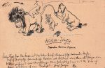 Ak Handgemalt Tiere Humor Karikatur 4 Löwen in der Wüste Graz 1898
