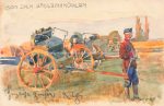 Ak Handgemalt Militär Kaisermannöver Kutschen Soldat Landschaft Wien um 1900