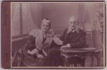 Kabinettfoto betagtes Paar Bart Brille Foto Hugo Schreinzer Bielitz Polen um 1910