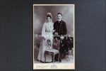 Kabinettfoto Brautpaar Hochzeit Uniform Foto S. Weitzmann Wien um 1900, Wien